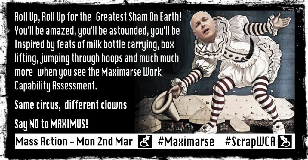 Brian Hilton Artwork for the Maximus Day of action, Same Circus, Different Clowns version 5