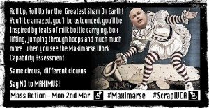 Brian Hilton Artwork for the Maximus Day of action, Same Circus, Different Clowns version 5