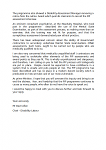 Disability Labour's Letter to David Cameron about PIP Page 2