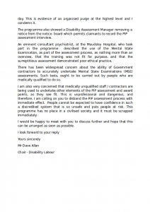 Disability Labour's Letter to Stephen Crabb about PIP Page 2
