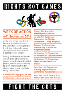 #RightsNotGames Week of Action single page flyer - A5