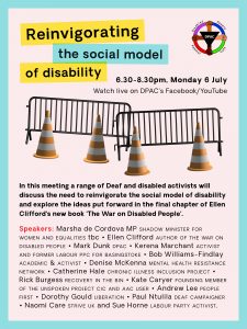 Poster for the meeting showing railings acting as barriers