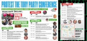 This is the graphic with the timetable of events People’s Assembly are hosting along with the route map for the main demo