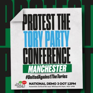 That’s the picture they are using this graphic for people to tweet and Facebook share leading up to the date of the demo with hashtag #UnitedAgainstTheTories