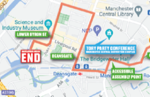 Map showing the location of the meeting point
